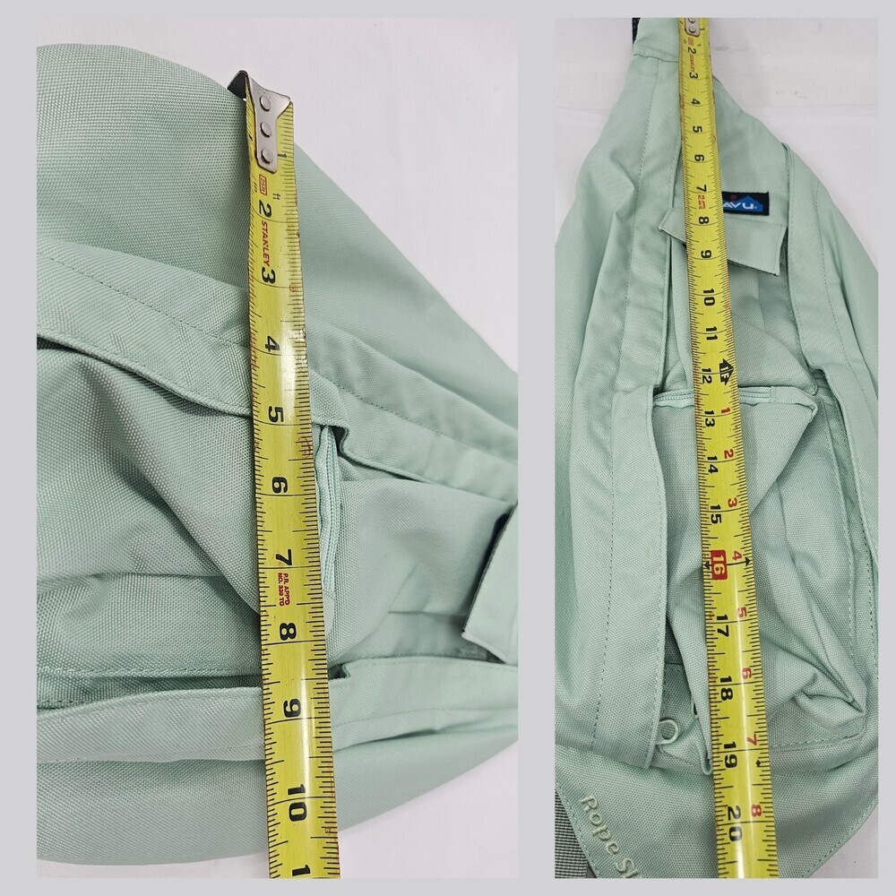 KAVU Original Rope Sling Bag Polyester Crossbody Backpack Light Mint Green - Picture 11 of 12